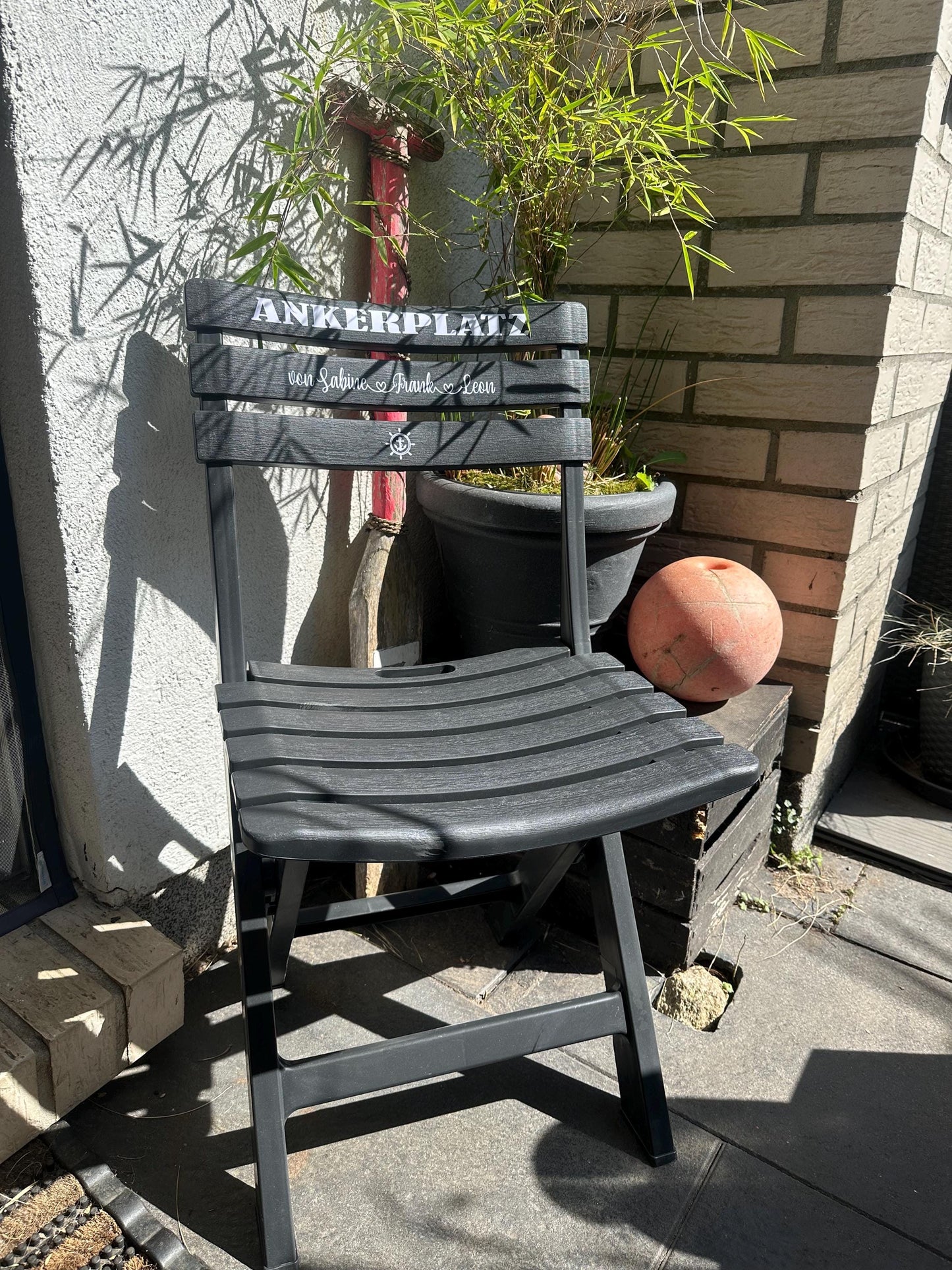 Personalized Nautical Folding Chair | Custom Entryway & Garden Decor | Handmade Coastal Wedding Gift | Unique Housewarming Idea