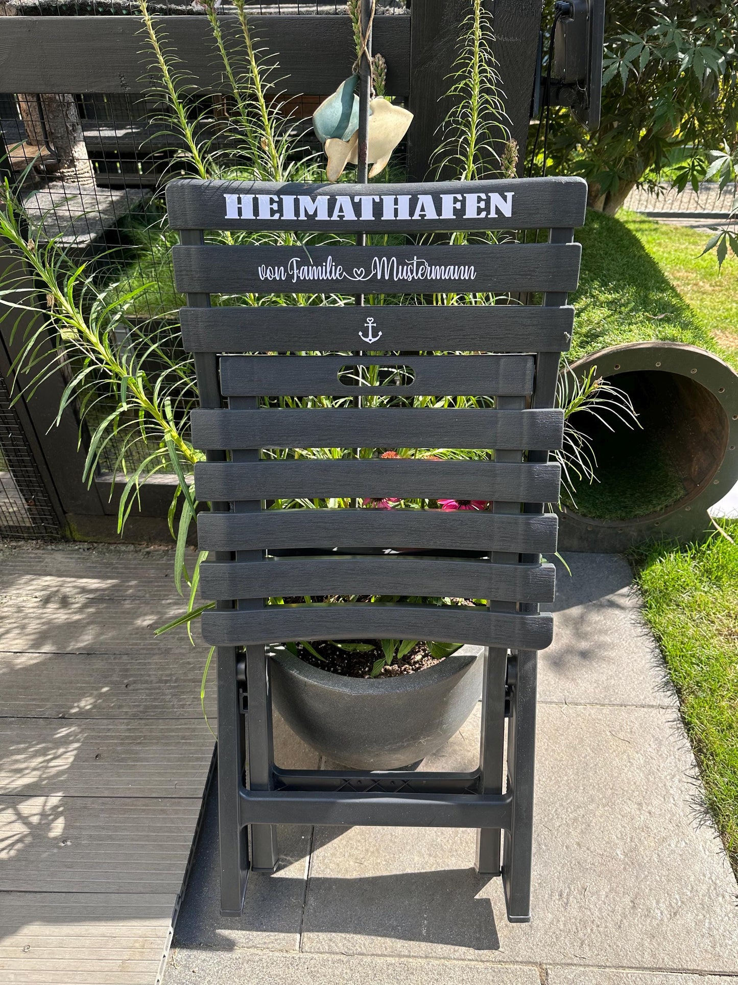 Personalized Nautical Folding Chair | Custom Entryway & Garden Decor | Handmade Coastal Wedding Gift | Unique Housewarming Idea