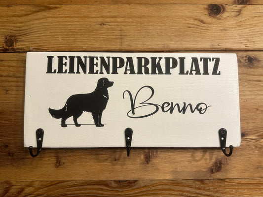 Leinenparkplatz personalisiert, Geschenk für Hundeliebhaber, Hundegarderobe