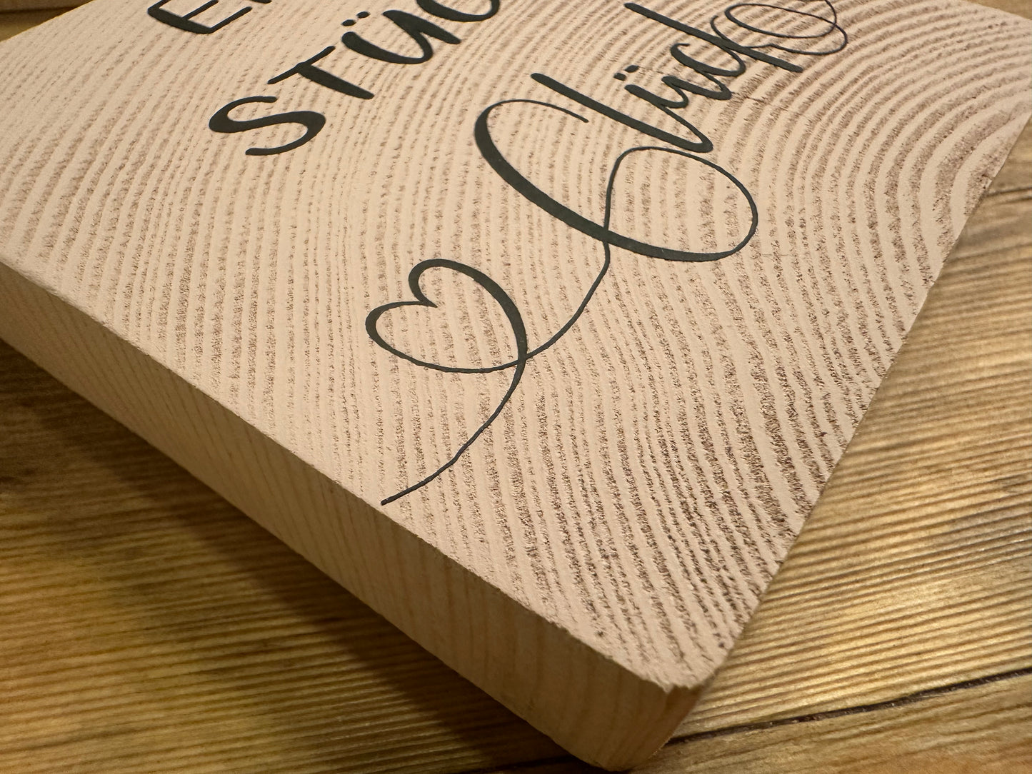 Holzdeko „Ein Stück …“ – Holzquadrat mit Spruch | Geschenkidee | Wunschtext möglich (1 Stück oder 3er-Set)