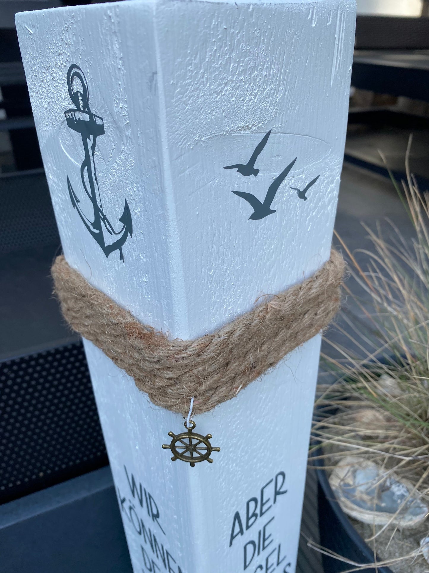 Maritimer Poller Dekoration Wind Segel Garten Manapal maritime Deko