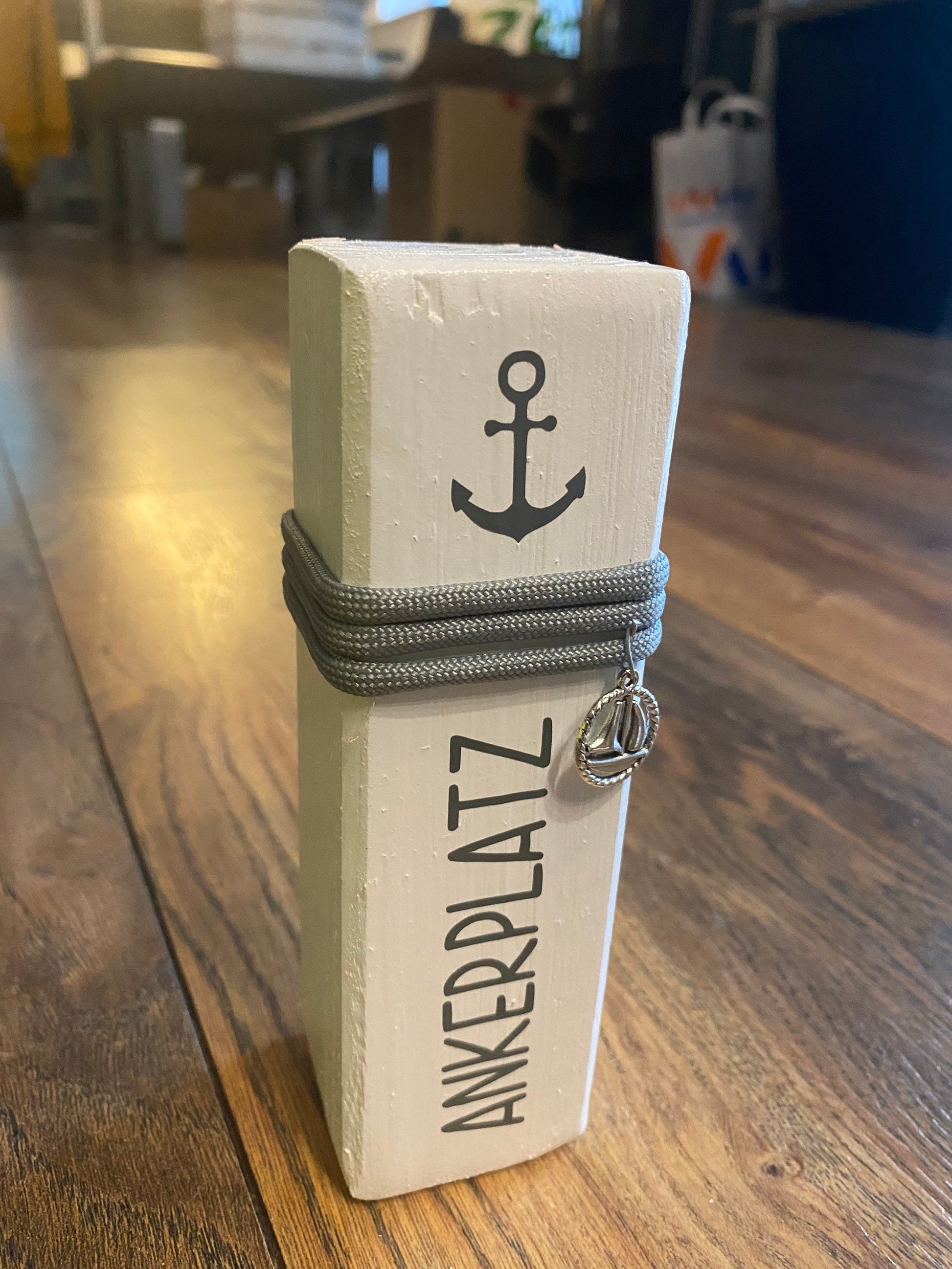 Mini Nautical Wooden Post 15cm Coastal Decor | Personalized Housewarming Gift | Handmade Maritime Column | Rustic Wedding Table Decoration