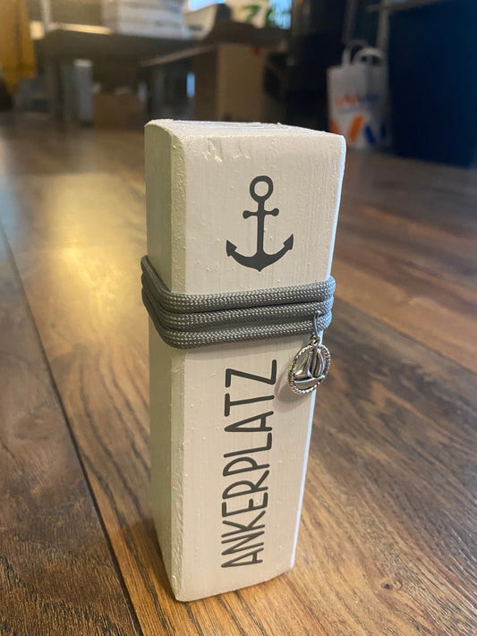 Mini Nautical Wooden Post 15cm Coastal Decor | Personalized Housewarming Gift | Handmade Maritime Column | Rustic Wedding Table Decoration