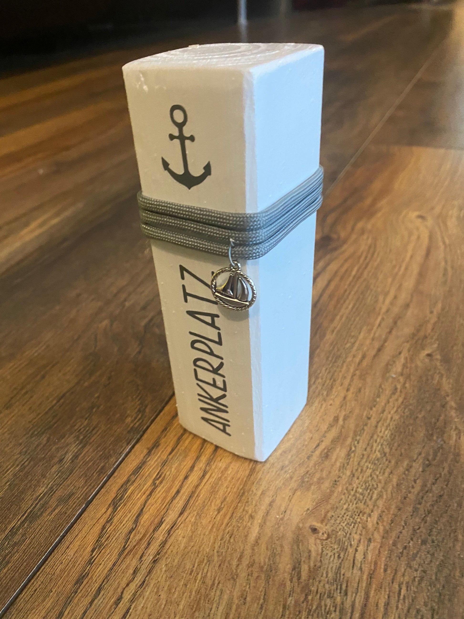 Mini Nautical Wooden Post 15cm Coastal Decor | Personalized Housewarming Gift | Handmade Maritime Column | Rustic Wedding Table Decoration