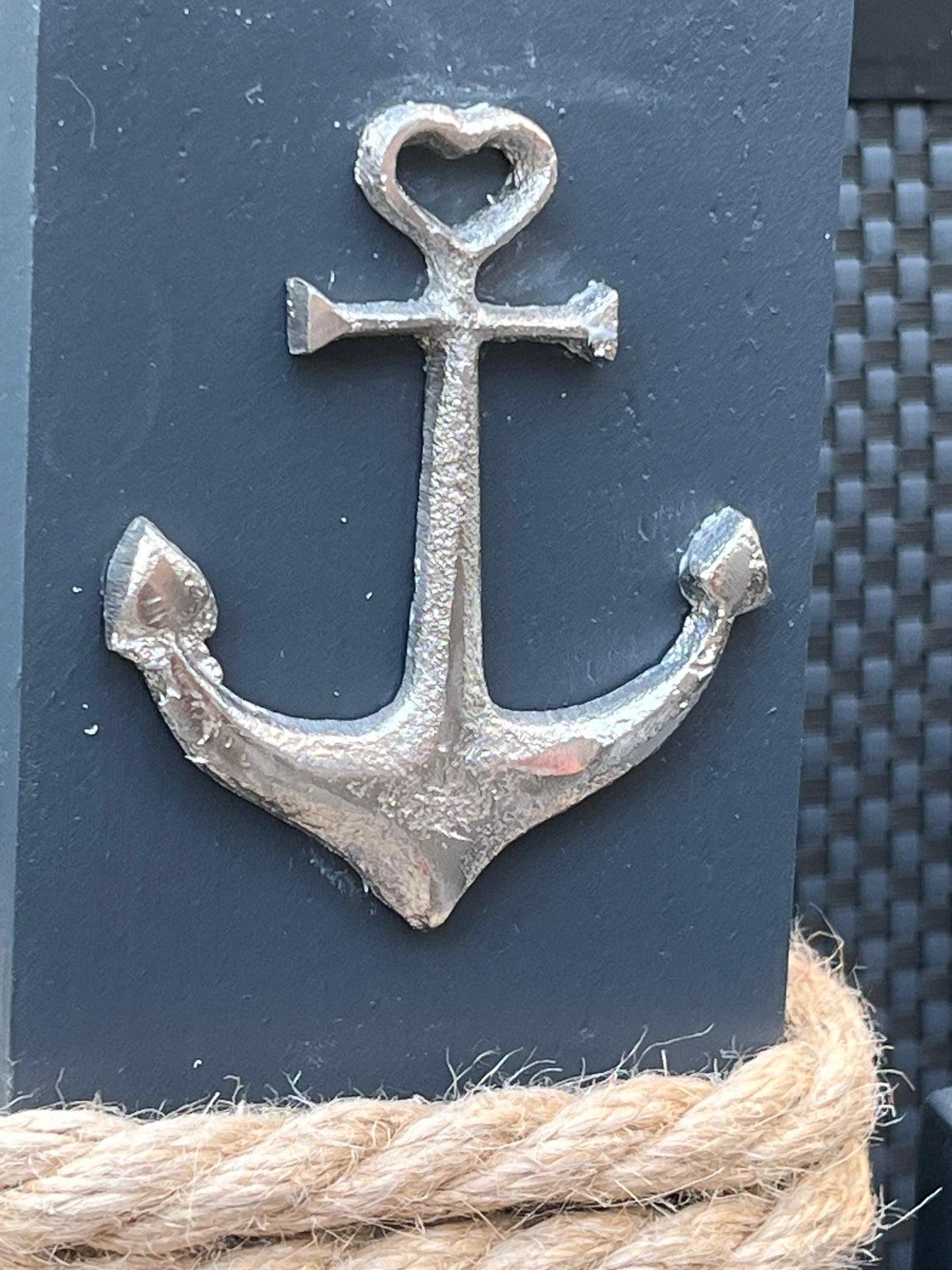 Set of 3 Decorative Wooden Columns | Nautical Anchor Bollard Stele | Coastal Garden & Home Port Decor | Handmade Maritime Decoration