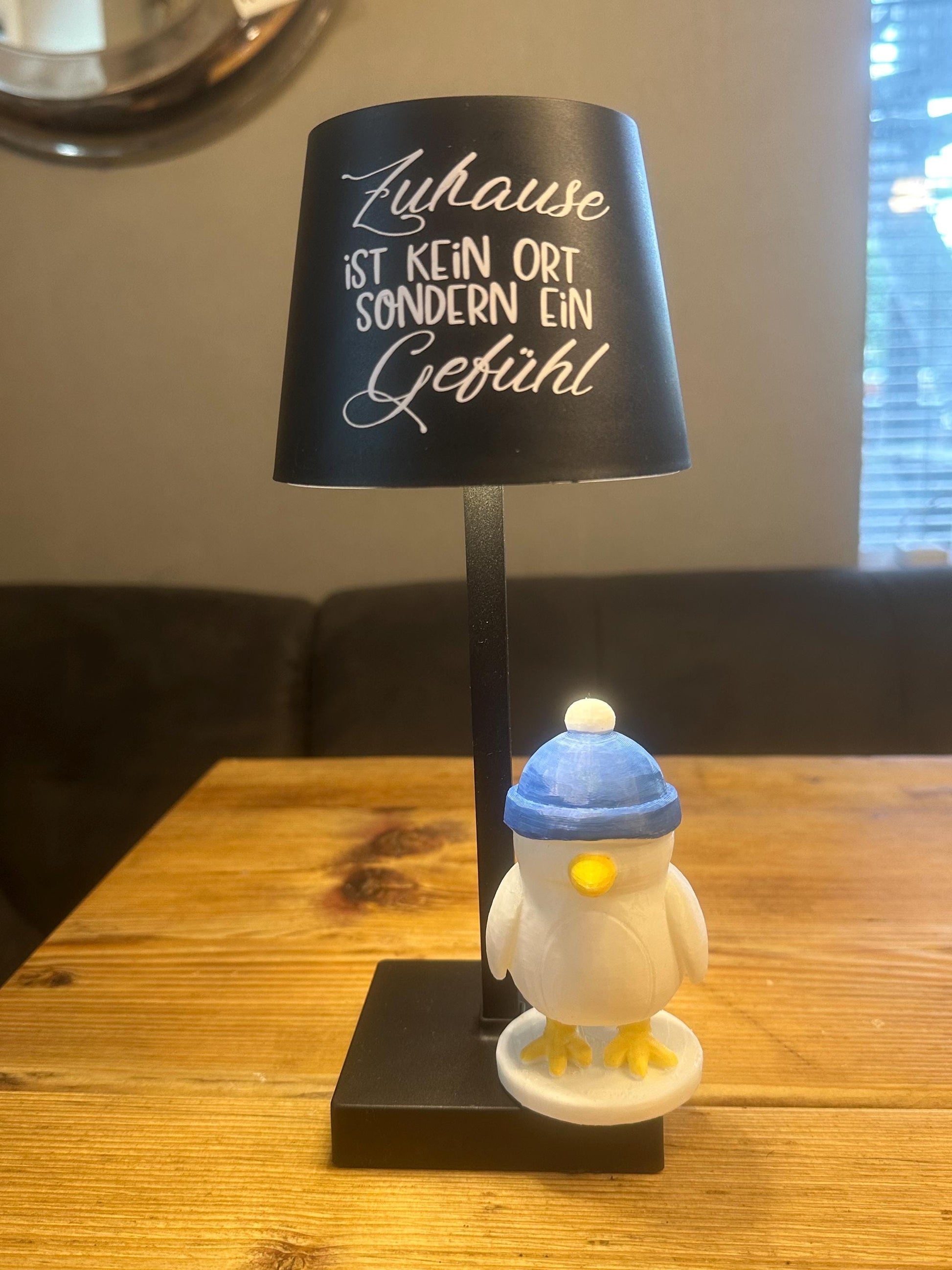 Seagull Figurine with Hat | 3D Printed Bird Sculpture | Nautical Coastal Decor Gift | Handmade Winter & Christmas Decoration