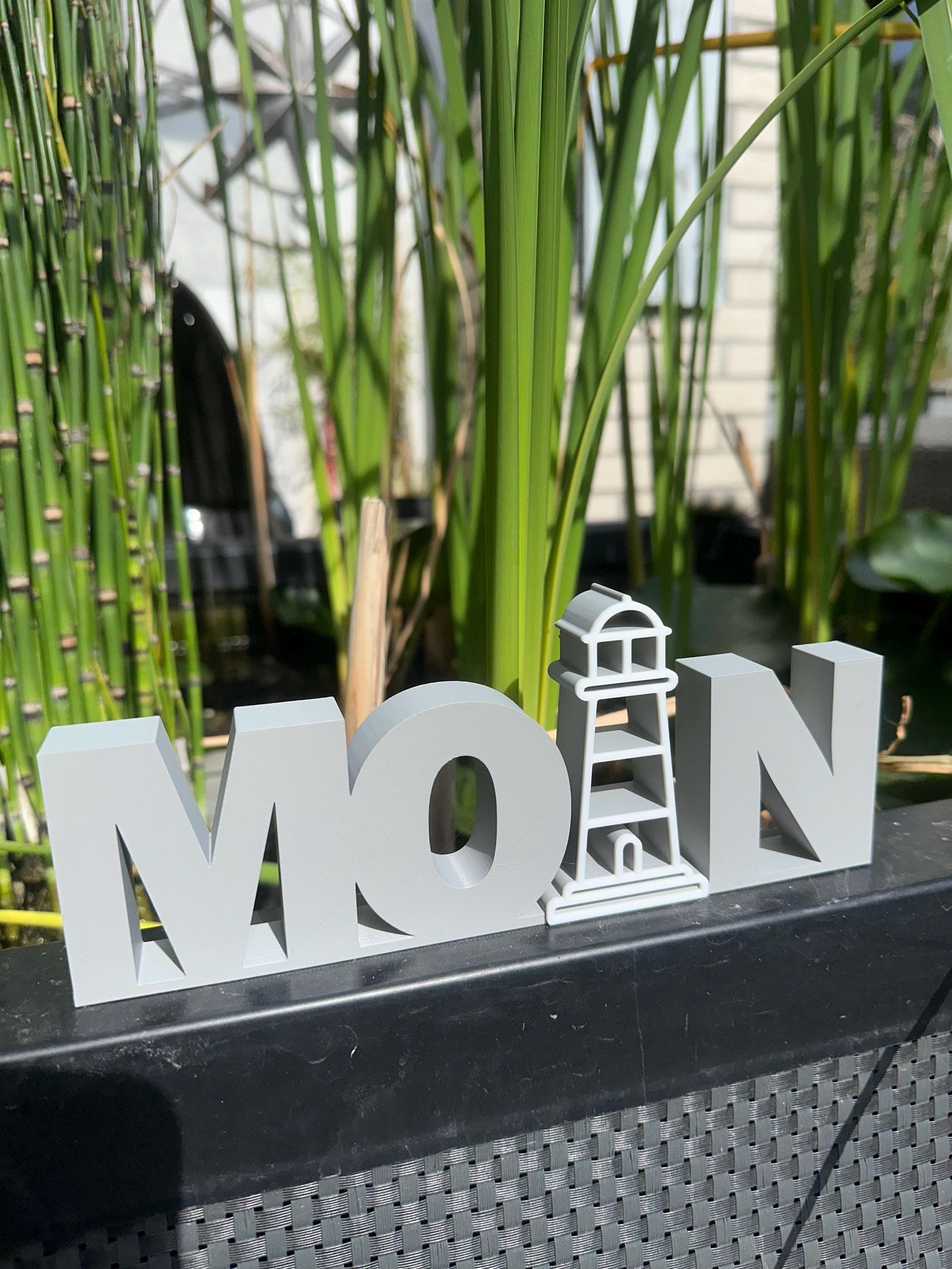 Moin 3D Printed Decor Sign | Coastal Nautical Table Decoration | Handmade Gift for Ocean Lovers | Maritime Shelf Accent