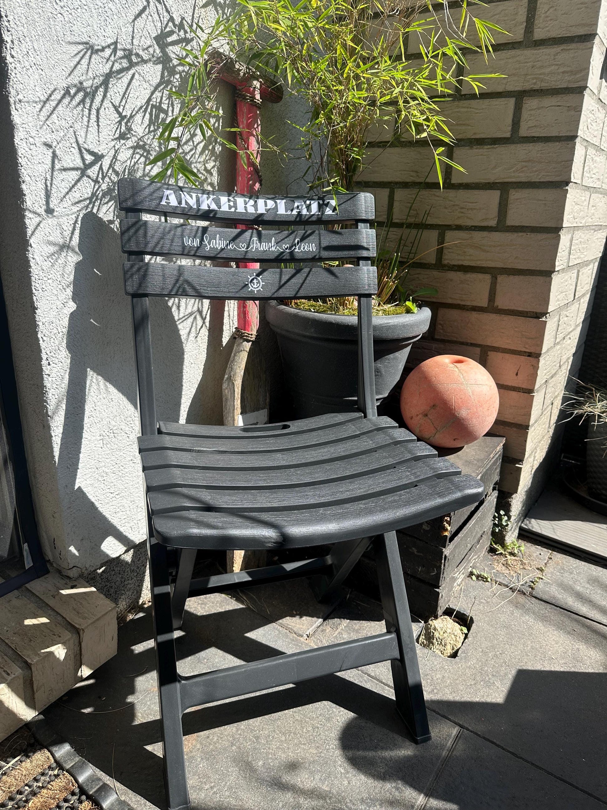 Personalized Nautical Folding Chair | Custom Entryway & Garden Decor | Handmade Coastal Wedding Gift | Unique Housewarming Idea