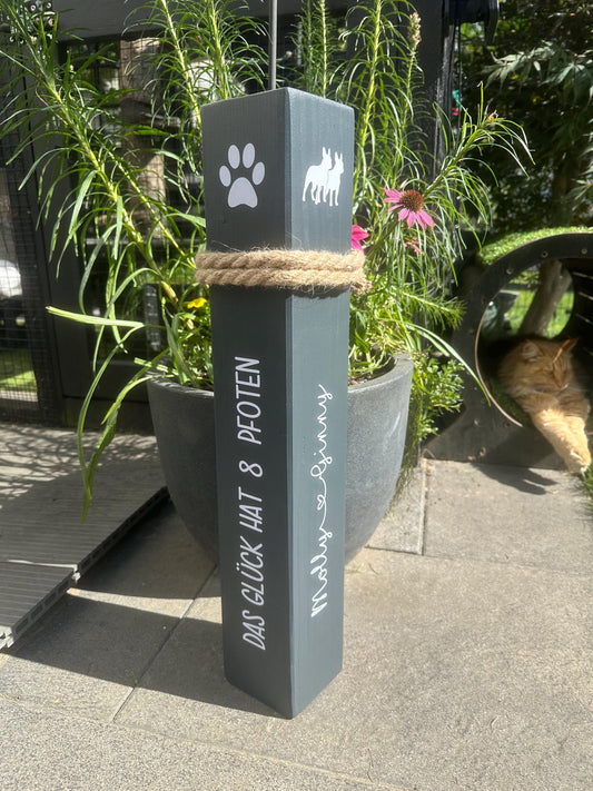 Personalized Wooden Pillar for Pet Lovers | Custom Dog & Cat Memorial Bollard | Nautical Home and Garden Decor | Unique Pet Keepsake Gift