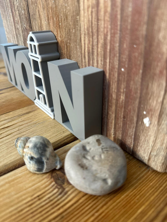 Moin 3D Printed Decor Sign | Coastal Nautical Table Decoration | Handmade Gift for Ocean Lovers | Maritime Shelf Accent