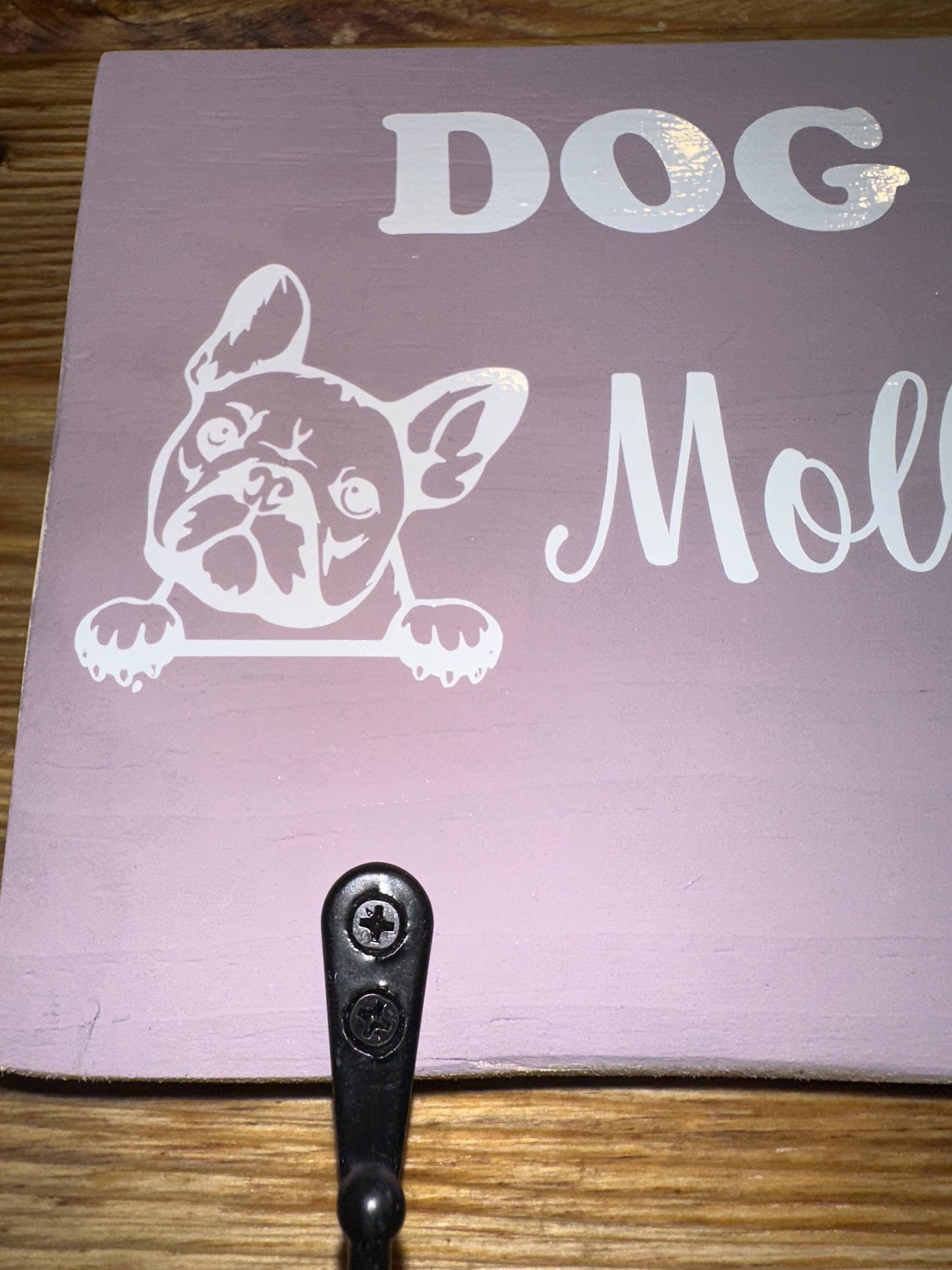 Personalized Dog Leash Holder | Wooden Dog Station with Name & Breed Symbol | Handmade Gift for Dog Owners | Custom Pet Leash Rack