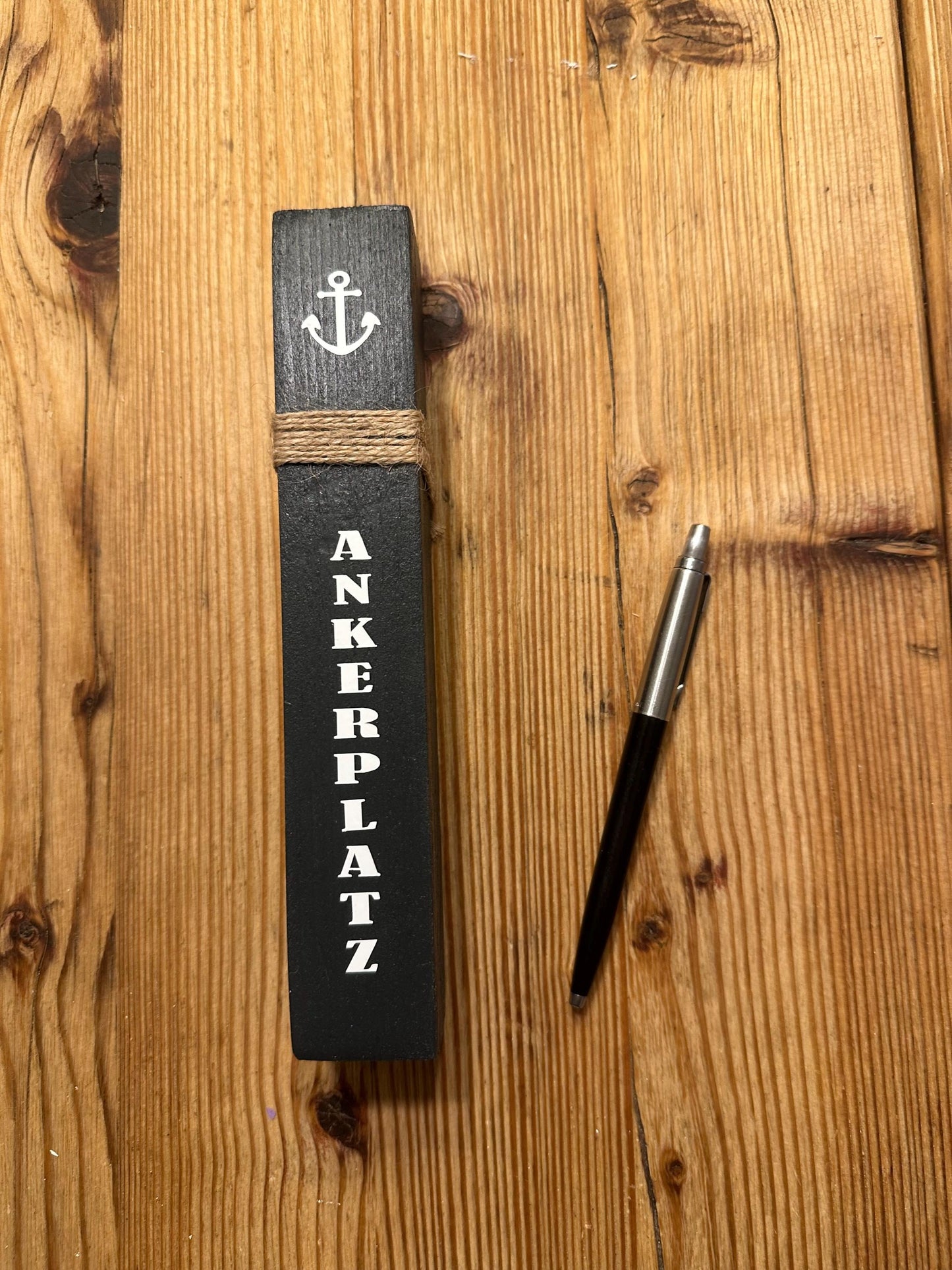 Meer to go Geschenkset | Maritimes Deko-Set aus Holz (Mini-Poller + MOIN-Schriftzug + Möwe) | Geschenkidee Einzug, Geburtstag, Weihnachten