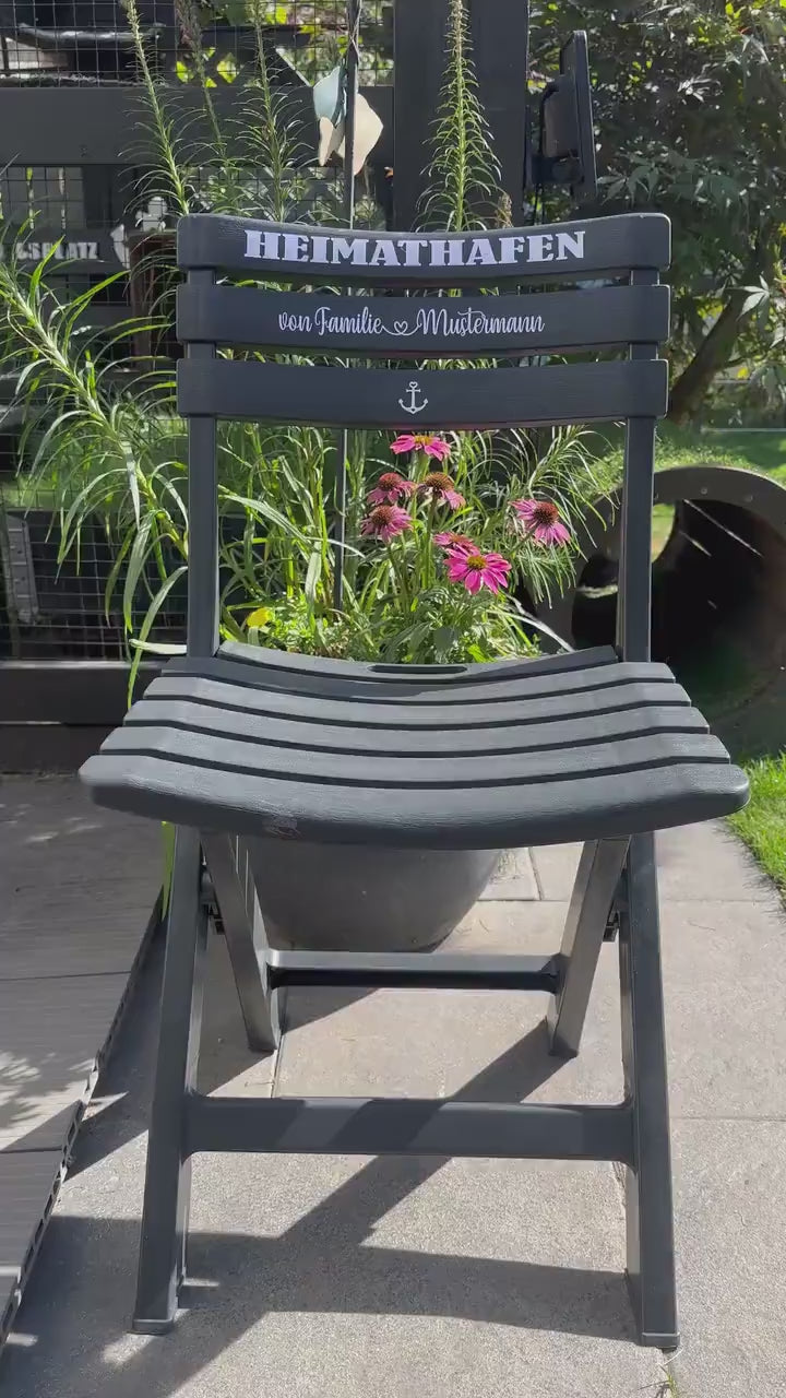 Personalisierter Nautischer Klappstuhl | Individuelle Eingang & Gartendeko | Handgemachtes Küsten Hochzeitsgeschenk | Einweihungsgeschenk